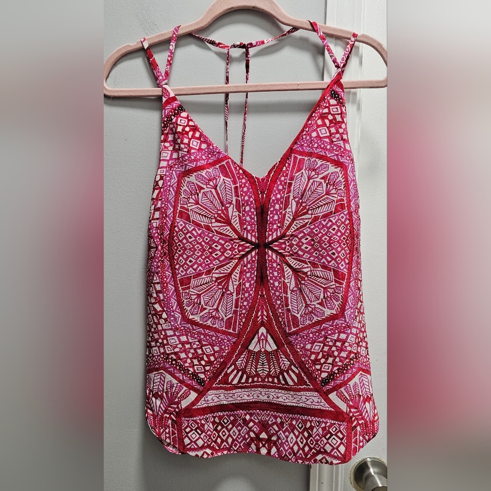 Amanda Uprichard Red Print Camisole Top | Size M